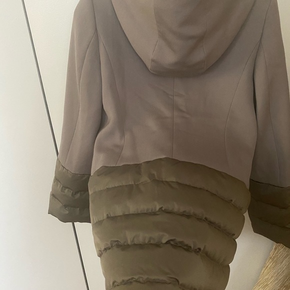 CINZIA ROCCA DUE BEIGE TAUPE WOOL HOODED COAT $985 - Picture 4 of 10